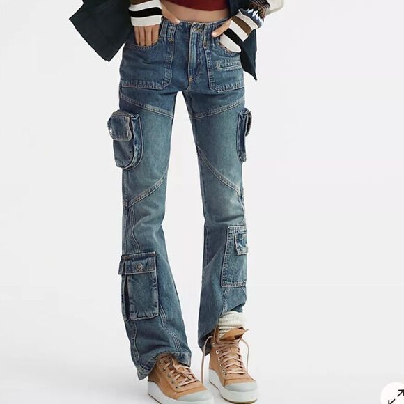 We The Free Call Me Crazy Cargo Jeans 28